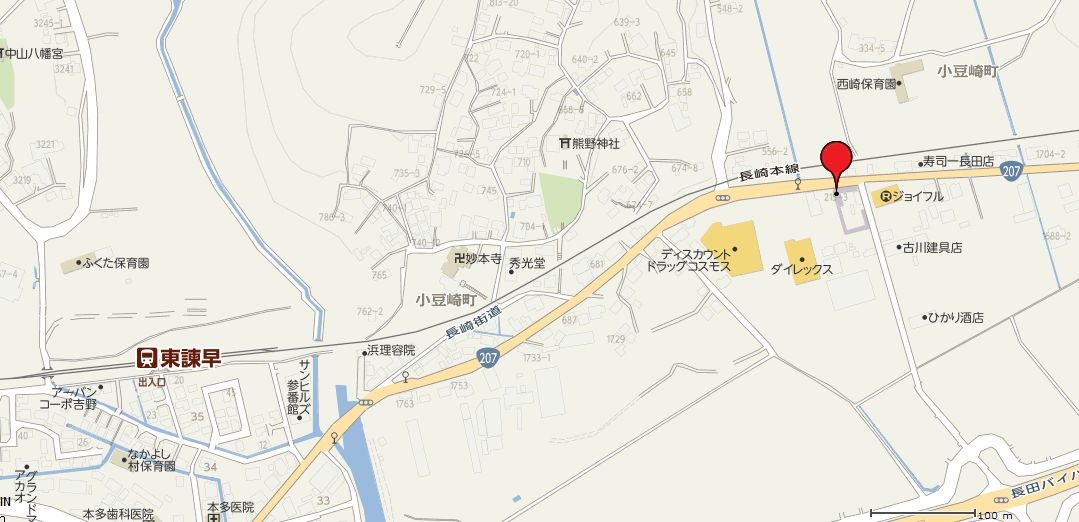 諫早カラオケカフェヴォイス地図